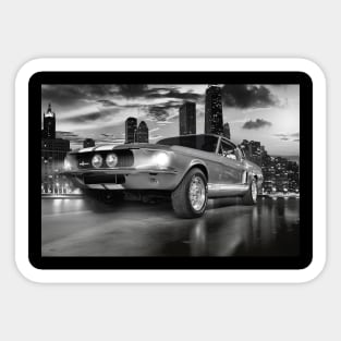 GT 350 Shelby Mustang, Black and White Sticker